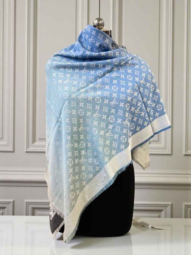 Louis Vuitton Designer Blue Ombre Stole-thumb-0