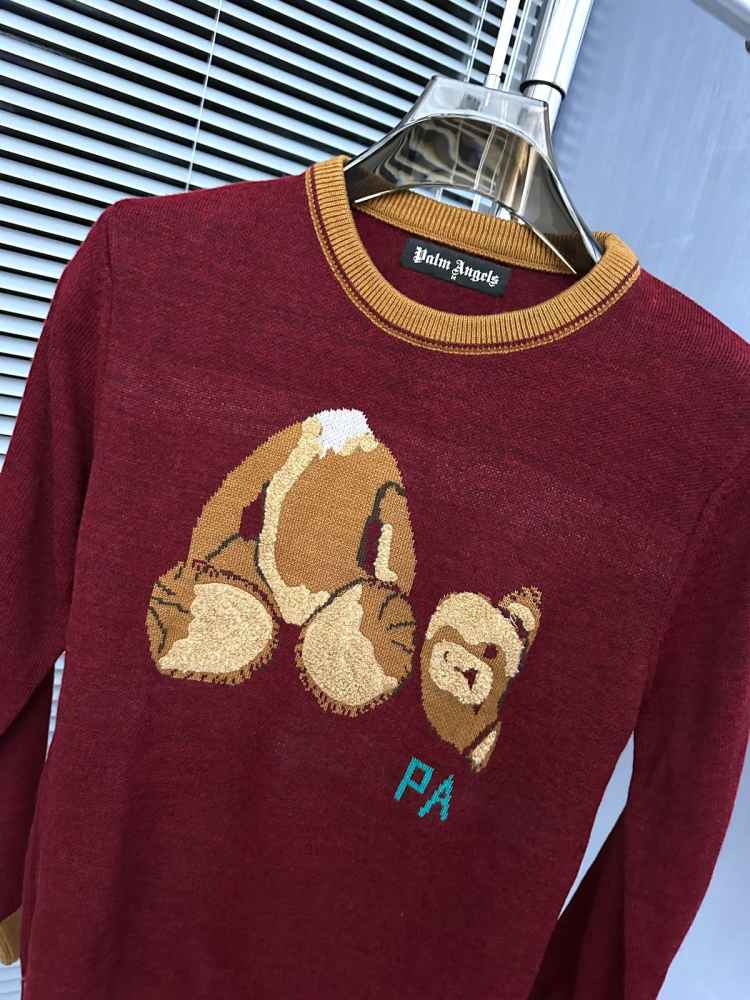 Palm Angels Wine High-End Authentic Quality Pullover-1
