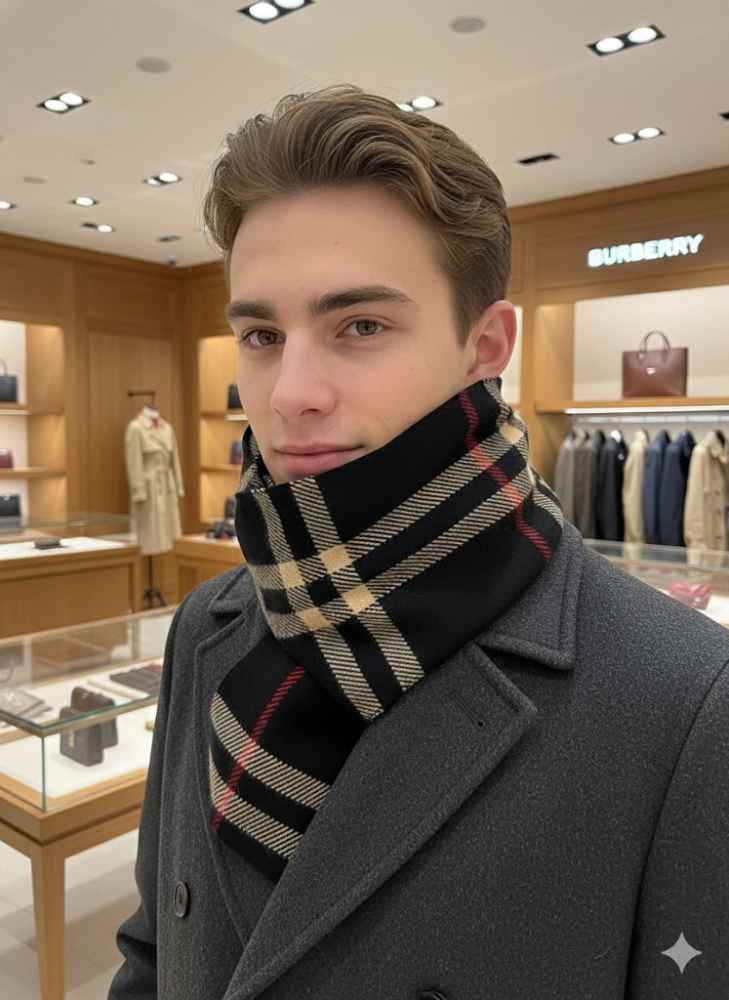 Burberry Check Cashmere Black Premium quality Stole-thumb-1