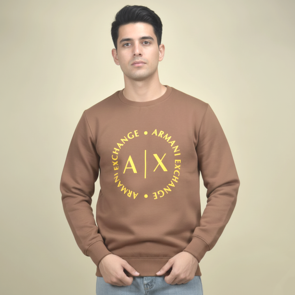 Armani Exchange Brown Premium Quality Sweatshirt-thumb-1