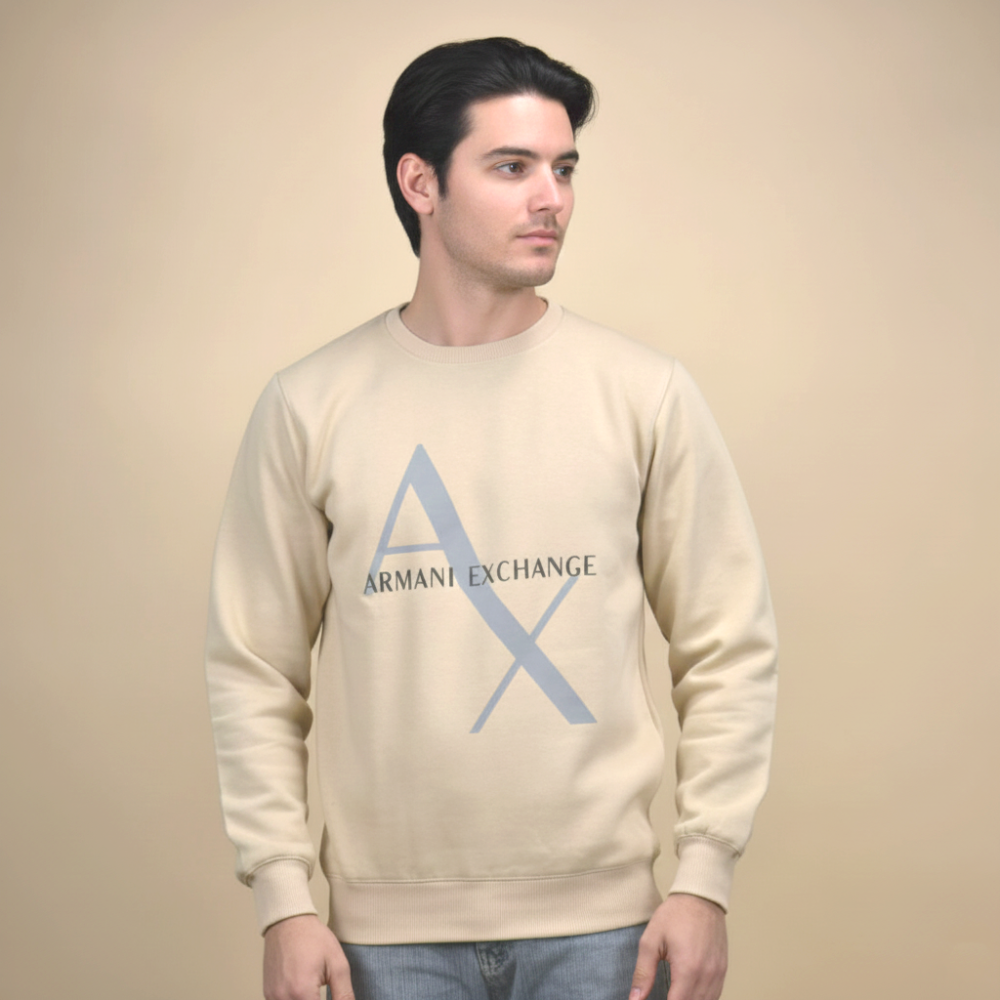 Armani Exchange Cream Premium Quality Sweatshirt-1