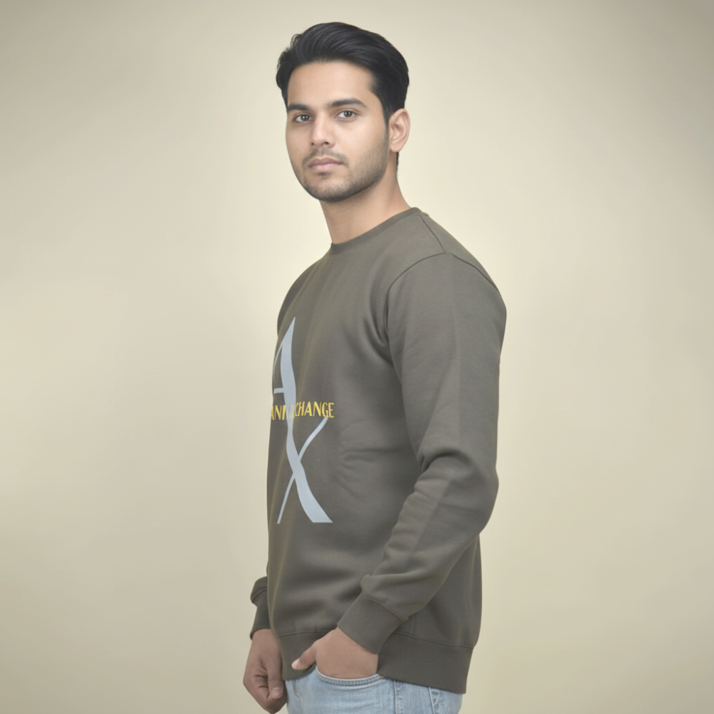 Armani Exchange Army Green Premium Sweatshirt-thumb-0