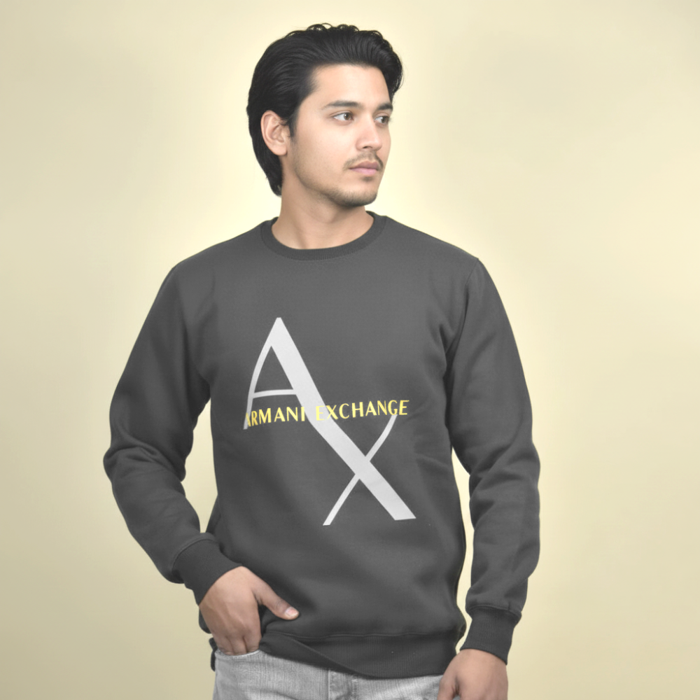 Armani Exchange Black Premium Quality Sweatshirt-thumb-1