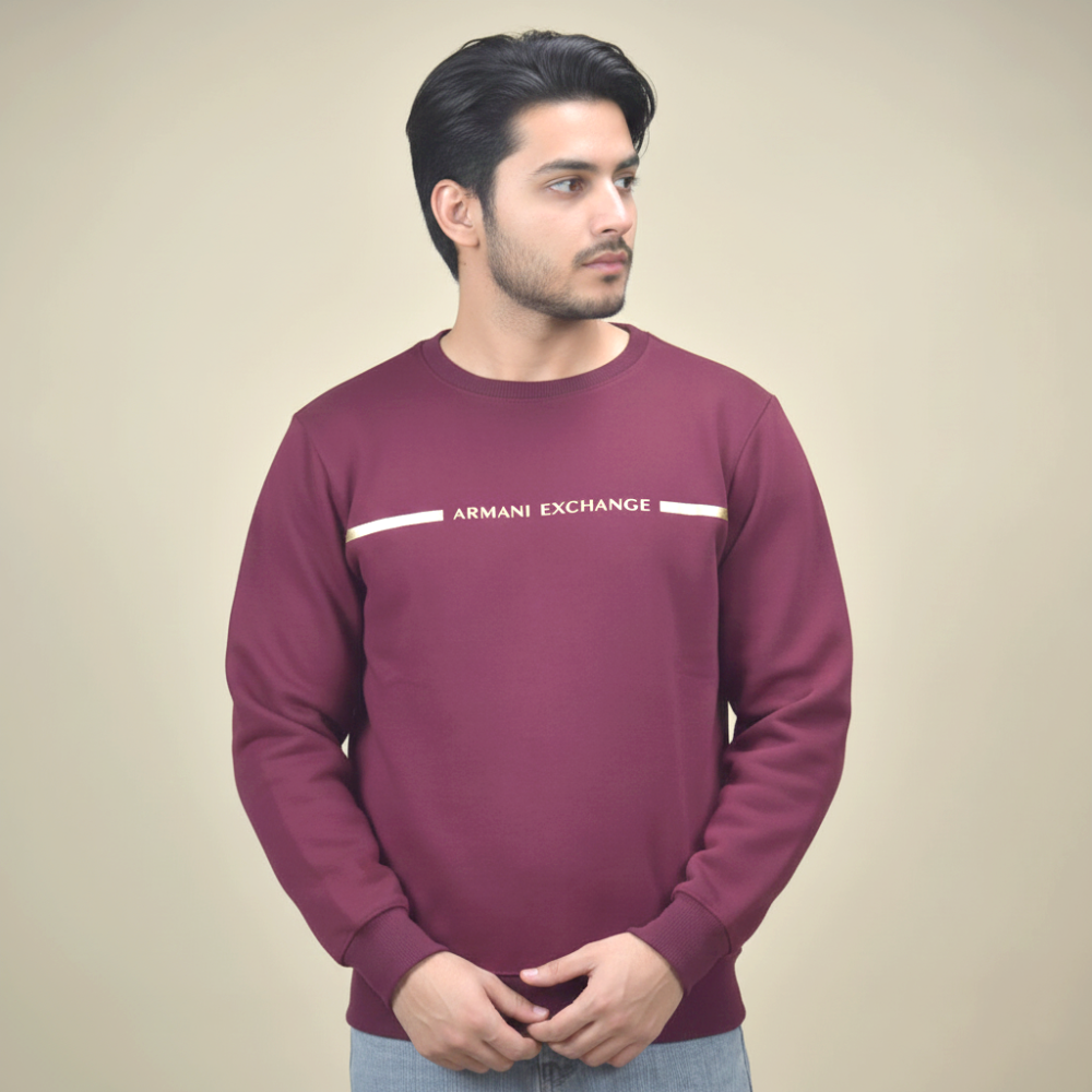 Armani Exchange Wine Premium Quality Sweatshirt-thumb-1