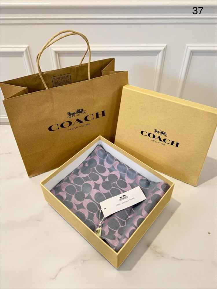 Coach Signature Purple C Border Woollen Stole-1