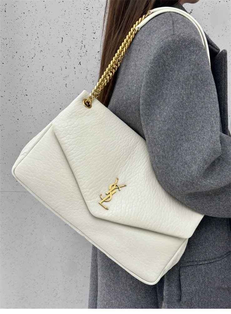 Saint Laurent loulou small White Calypso Shoulder Bag-thumb-0