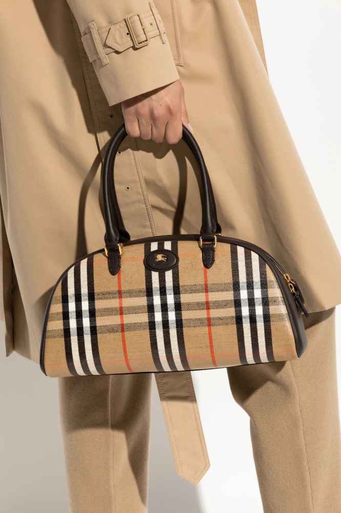 Burberry Bowling Vintage Check Black Handbag-1