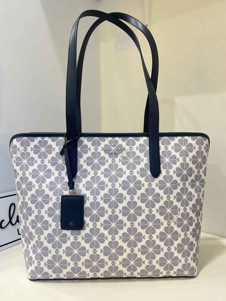 Kate Spade Signature Blue Floral Tote Bag-thumb-0
