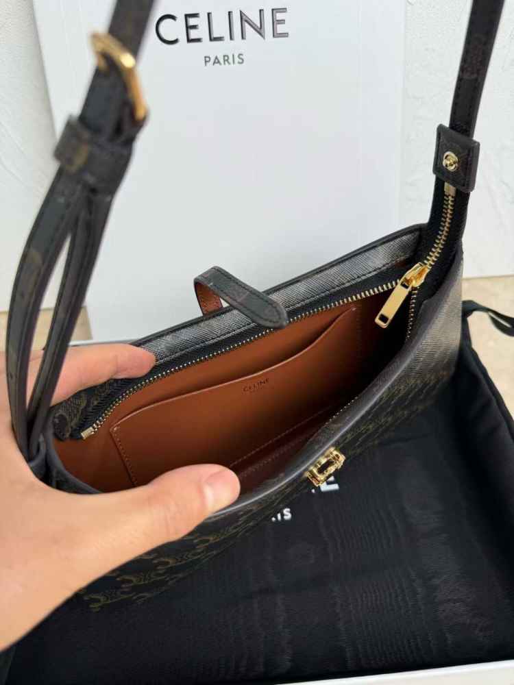 Celine Designer Black Tina Shoulder Bag-thumb-2
