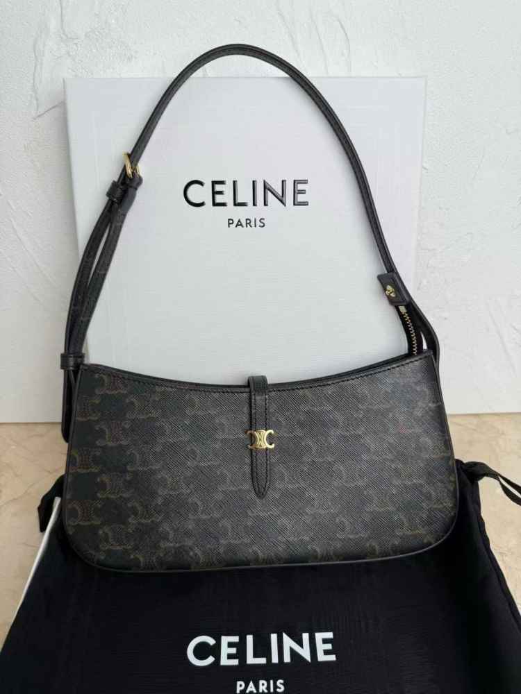 Celine Designer Black Tina Shoulder Bag-thumb-1
