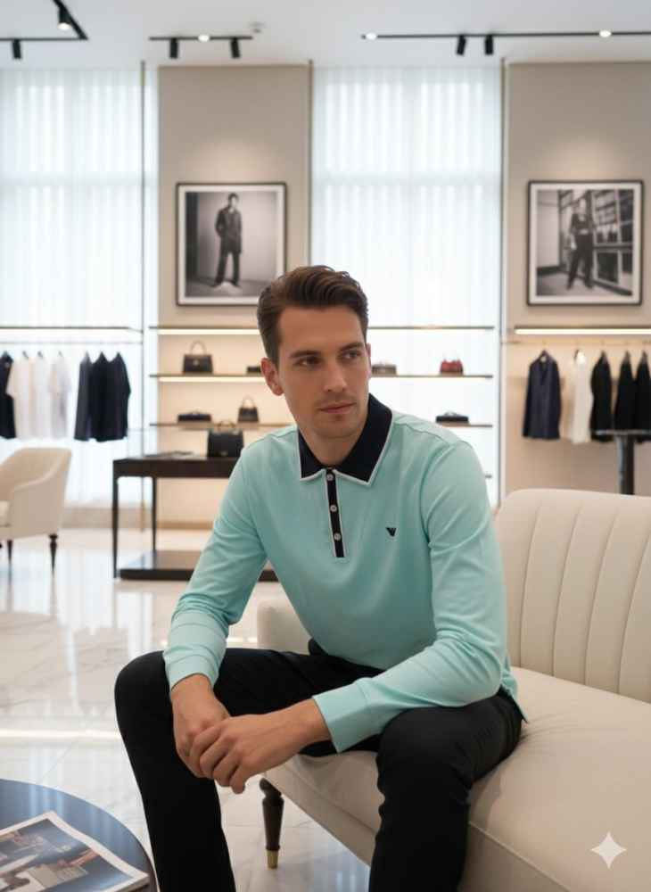 Emporio Armani Blue Premium Quality Polo-tshirt-1