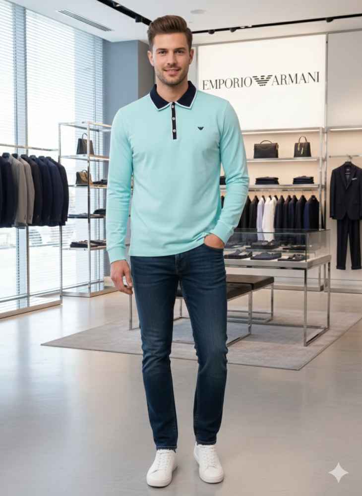 Emporio Armani Blue Premium Quality Polo-tshirt-5