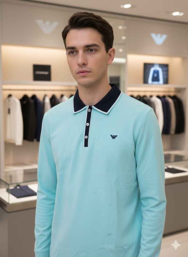 Emporio Armani Blue Premium Quality Polo-tshirt-4