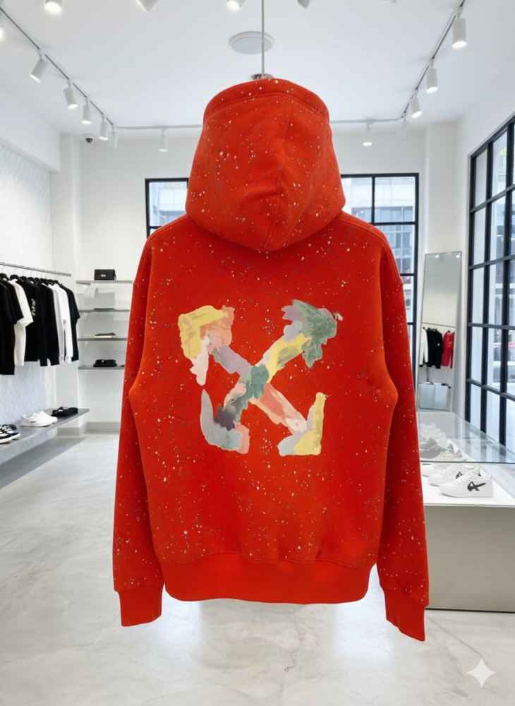 Off White Orange Premium Quality Hoodie-3