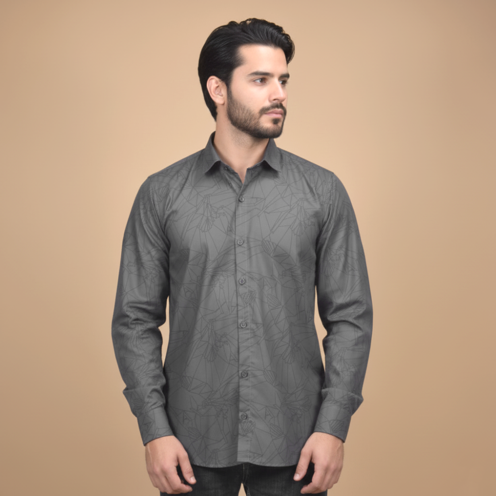 Armani Exchange Eagle Print Grey Premium Shirt-1