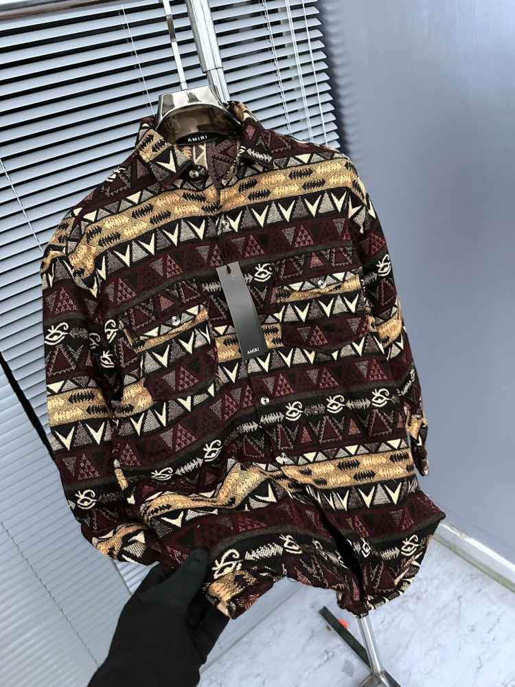 Amiri Print Dark Brown Premium Quality Men's Shirt-3