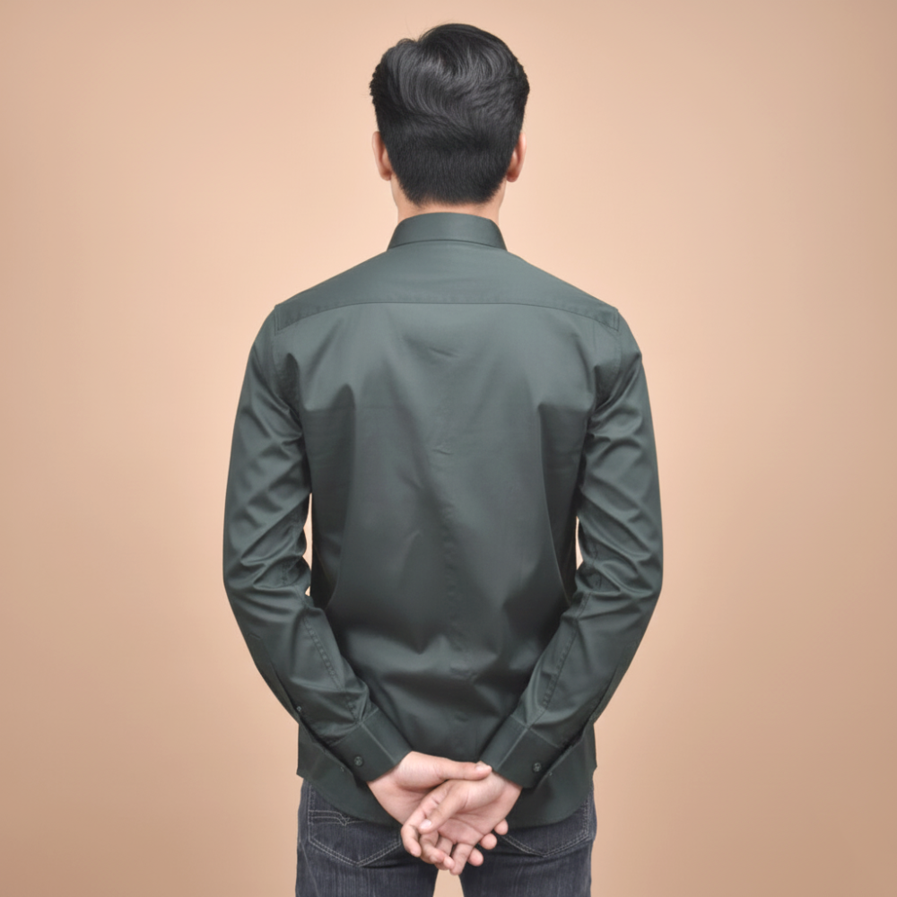 Versace Embroidered Green Premium Cotton Shirt-3