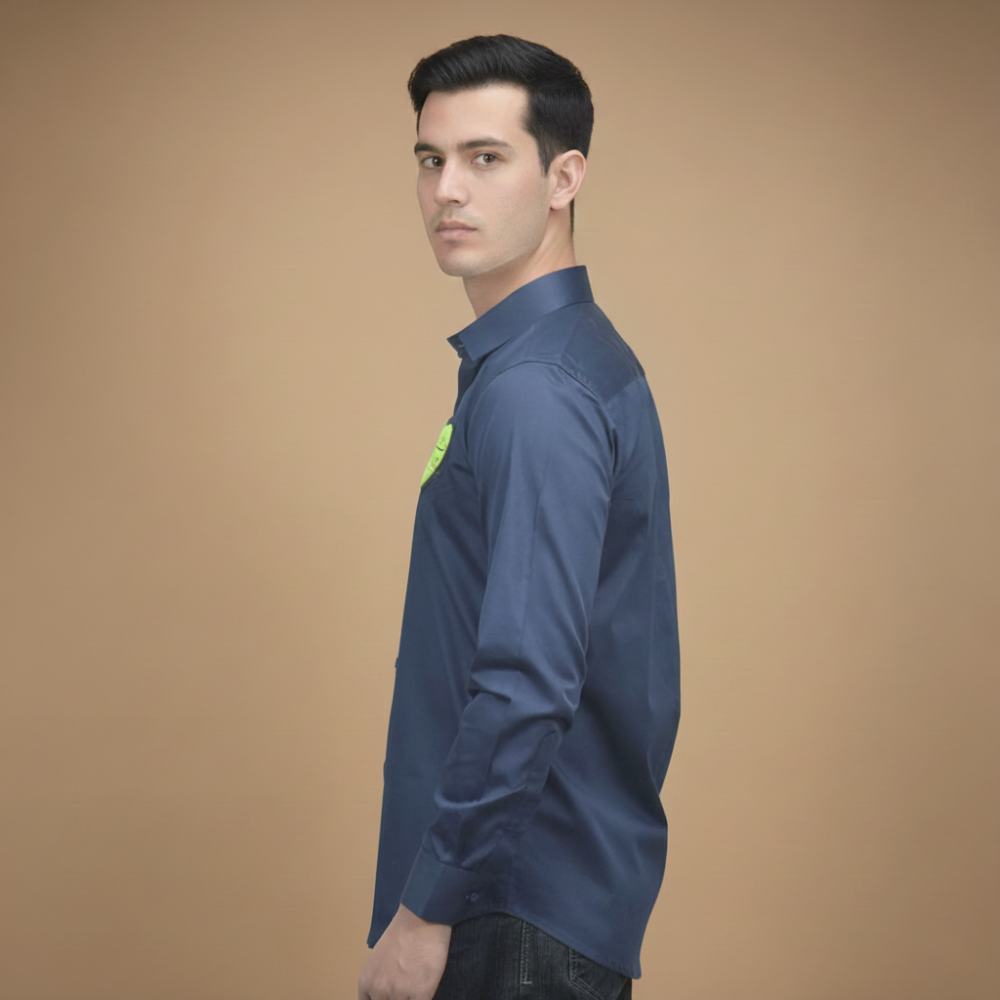 Louis Vuitton Heart Print Navy Blue Premium Shirt-2