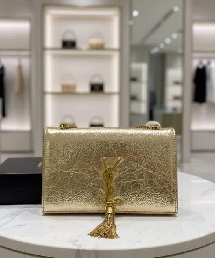 Saint Laurent Golden Kate Metallic Bag-1