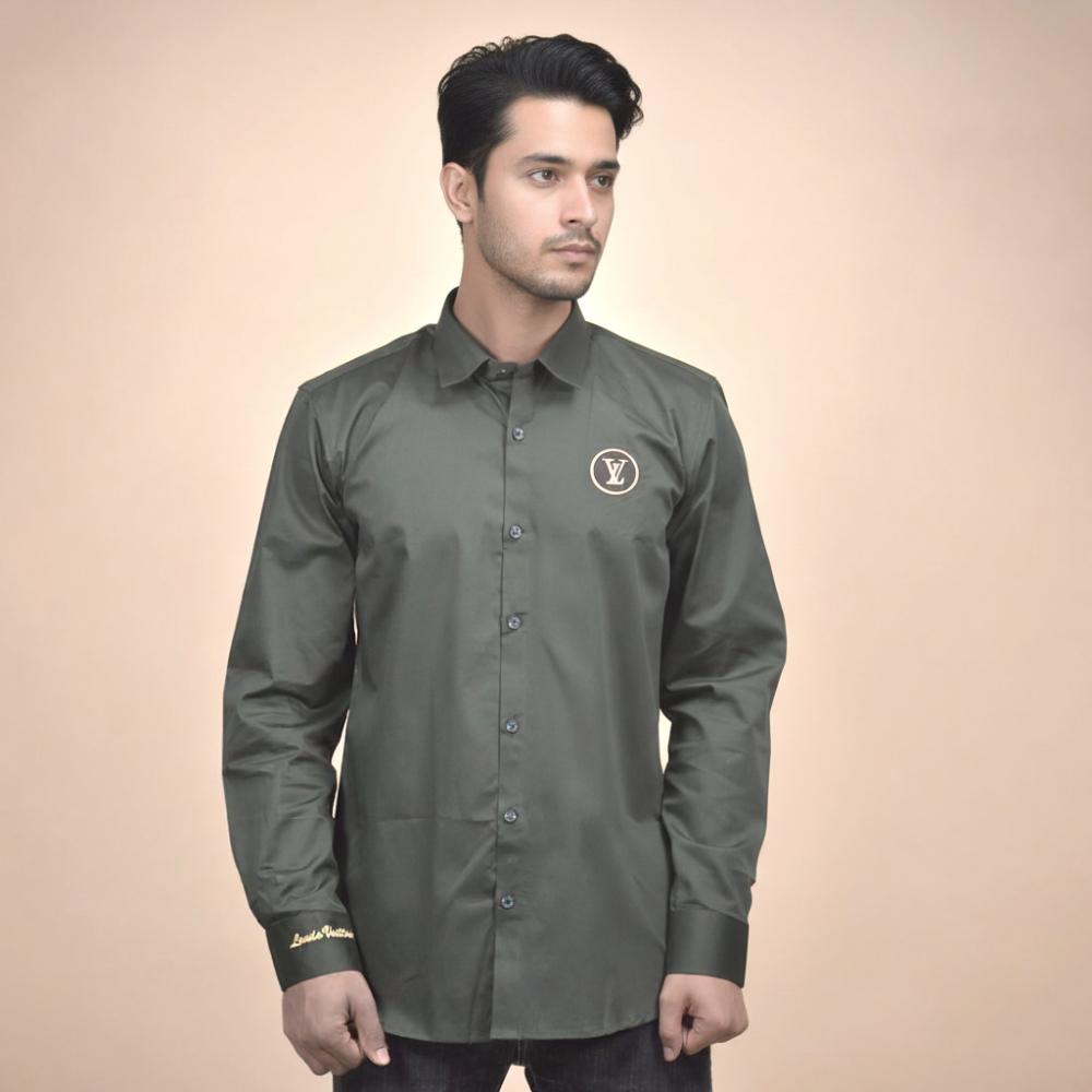 Louis Vuitton Green Premium Quality Shirt-1