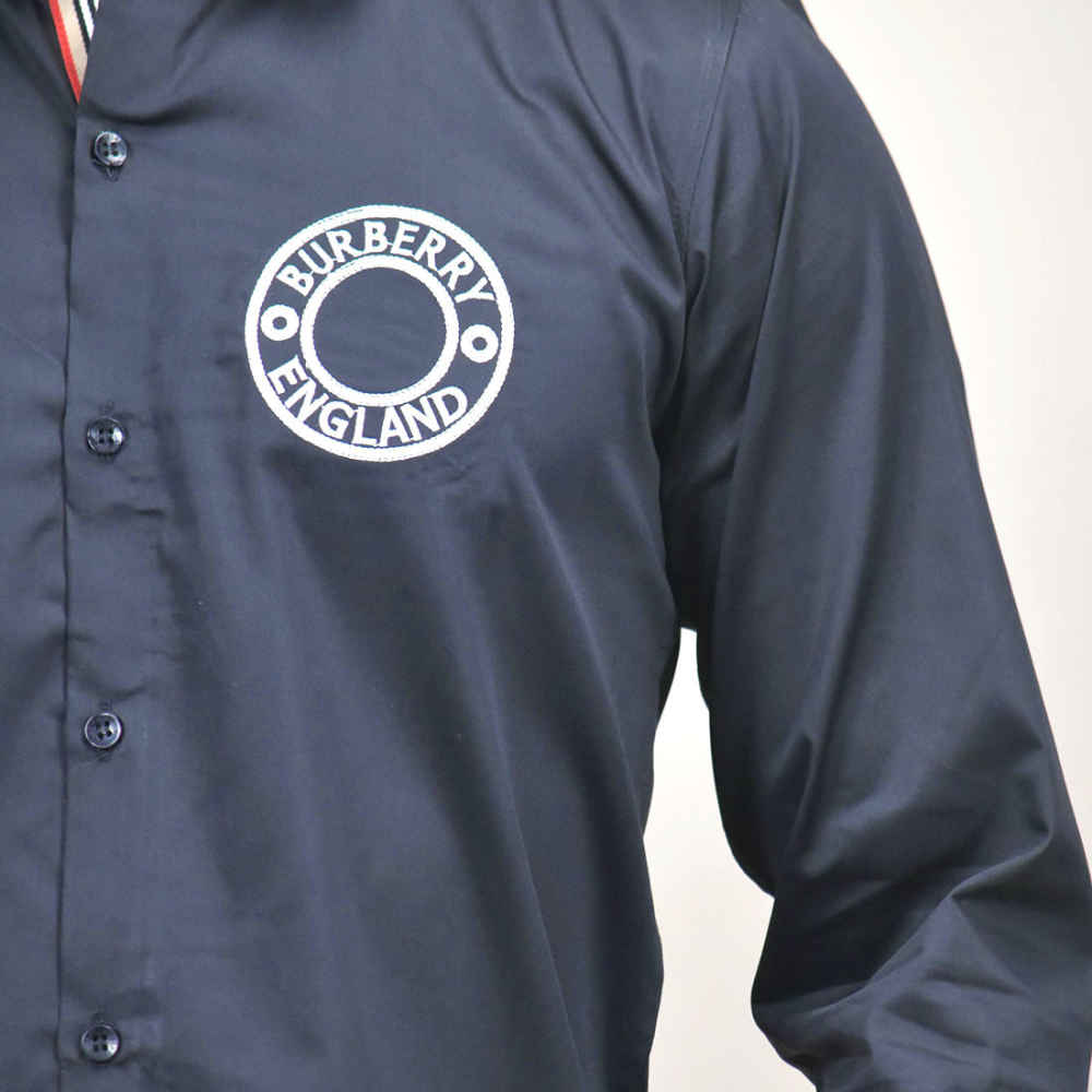 Burberry Navy Blue Premium Quality Shirt-4