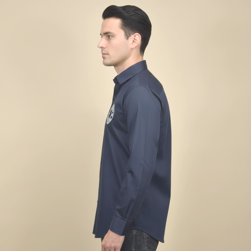 Burberry Navy Blue Premium Quality Shirt-2