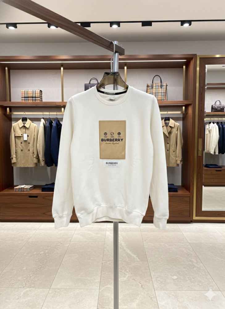 Burberry White Premium Quality Sweatshirt-thumb-2