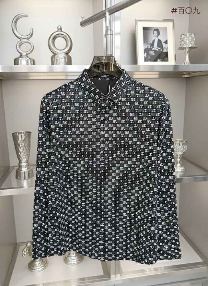 Dolce & Gabbana Geometric Black Full Sleeves Shirt-1