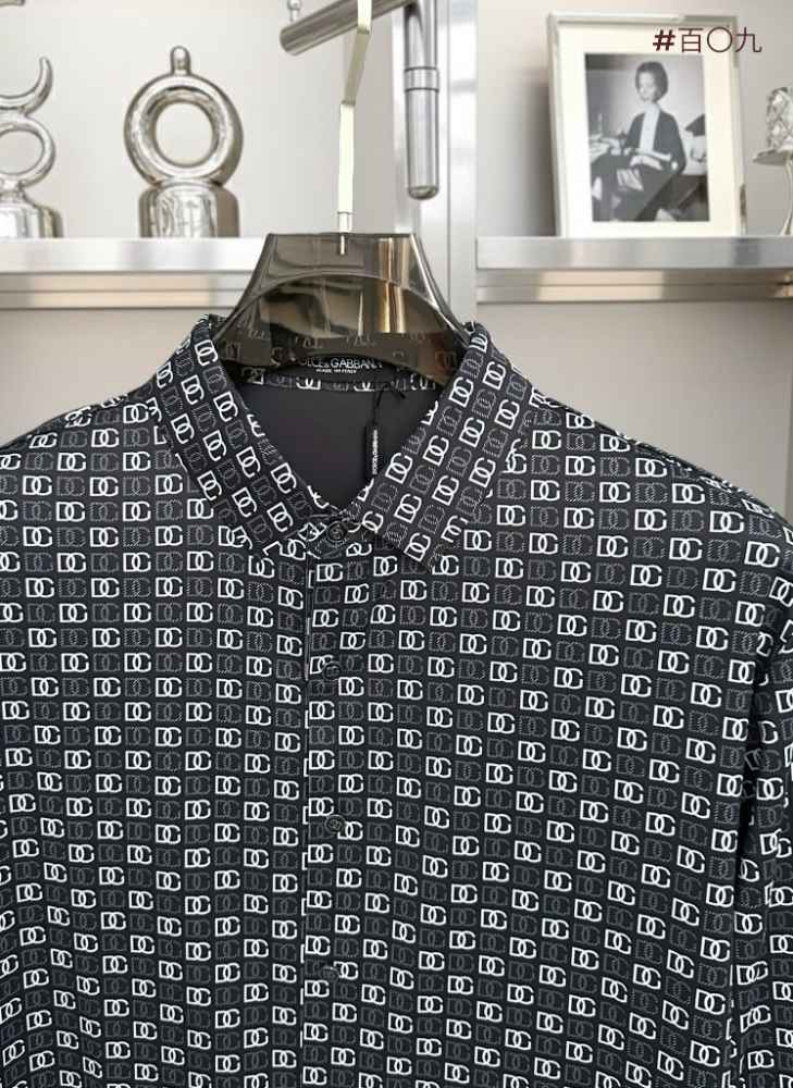 Dolce & Gabbana Geometric Black Full Sleeves Shirt-3