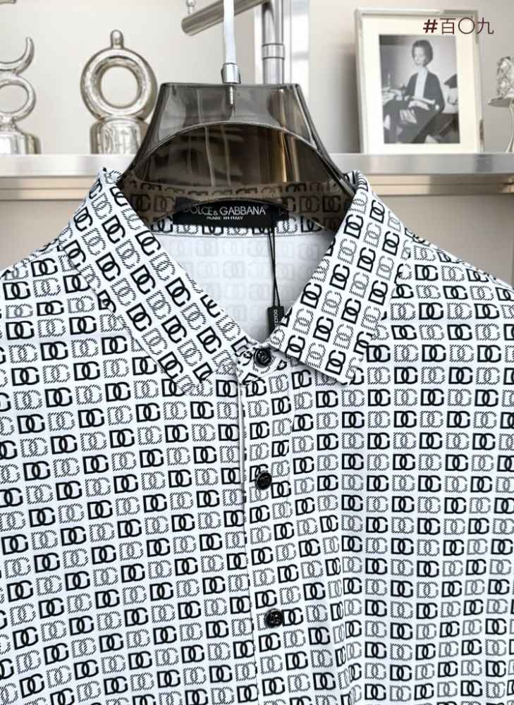 Dolce & Gabbana Geometric White Full Sleeves Shirt-thumb-1