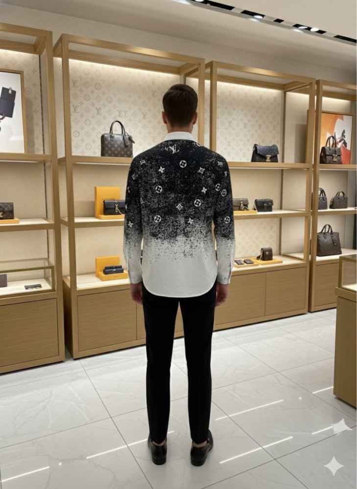 Louis Vuitton Monogram Black Premium Cotton Shirt-4