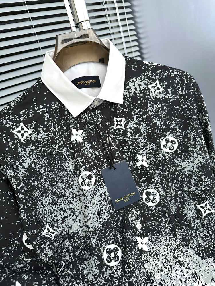 Louis Vuitton Monogram Black Premium Cotton Shirt-5