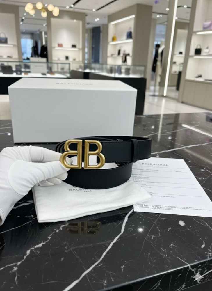 Balenciaga Black Premium Quality Leather Belt-4