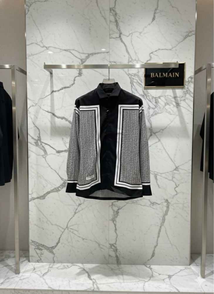 Balmain Embroidered Black Premium Cotton Shirt-1