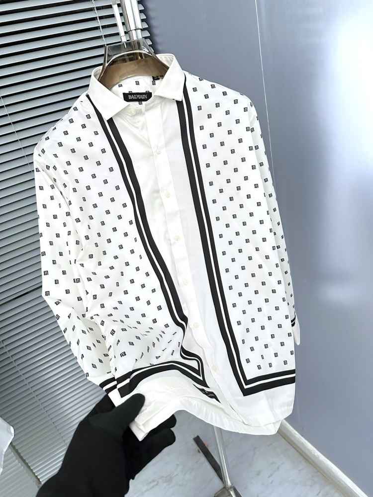 Balmain Embroidered White Premium Cotton Shirt-1