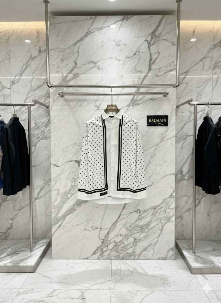 Balmain Embroidered White Premium Cotton Shirt-5