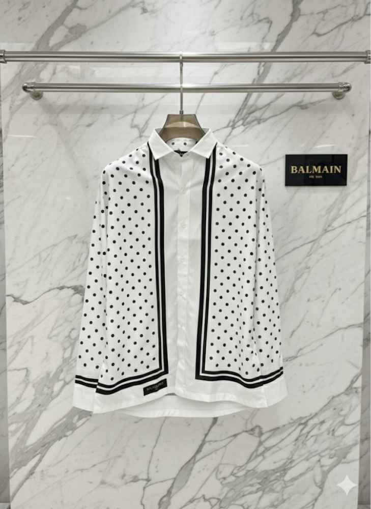 Balmain Embroidered White Premium Cotton Shirt-4