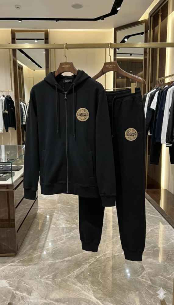 Balmain Black Premium Quality high End Authentic Track Suit-thumb-1