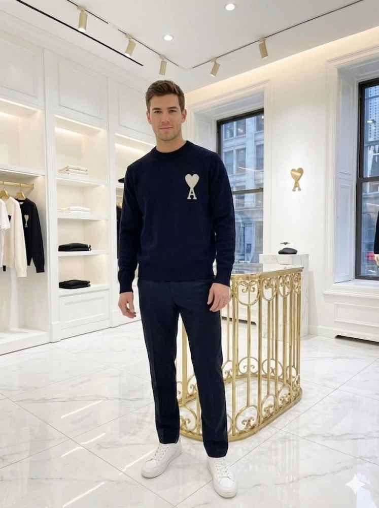 Ami Paris Blue Premium Quality Luxury Sweatshirt-thumb-0