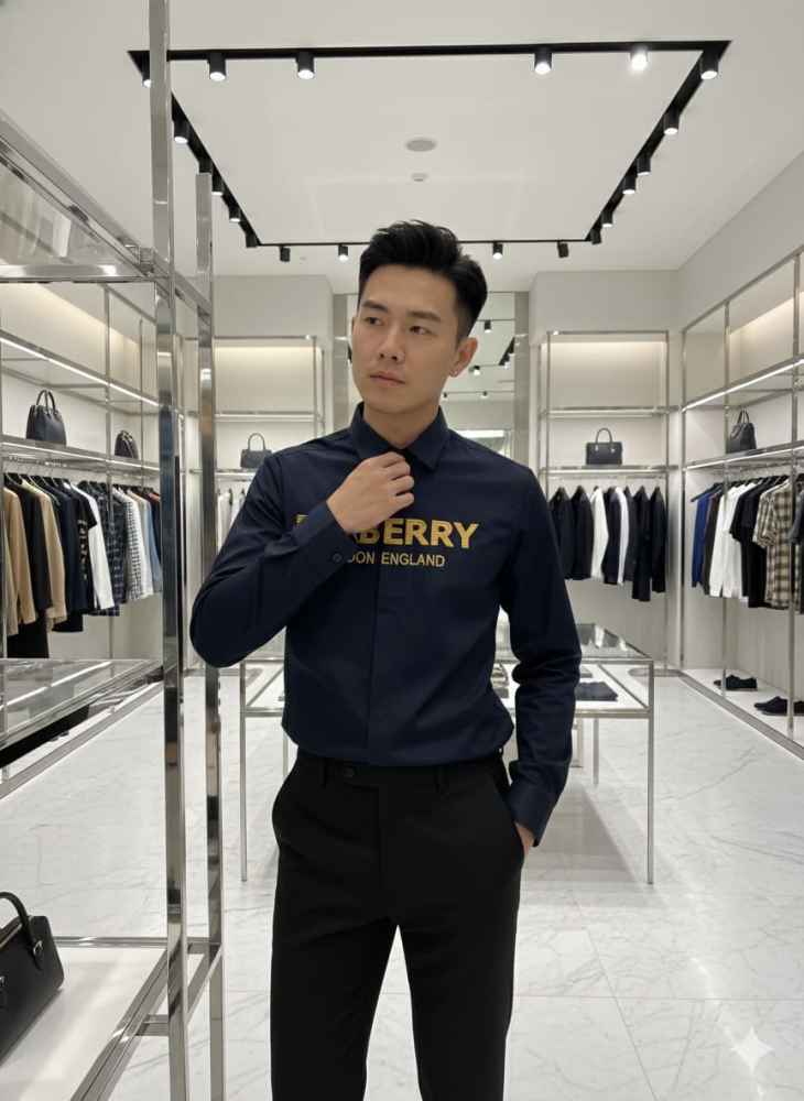 Burberry Blue Premium Quality Shirt-3