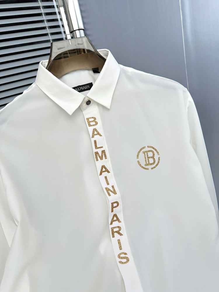 Balmain Embroidered White Premium Cotton Shirt-3