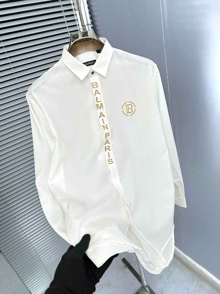 Balmain Embroidered White Premium Cotton Shirt-2