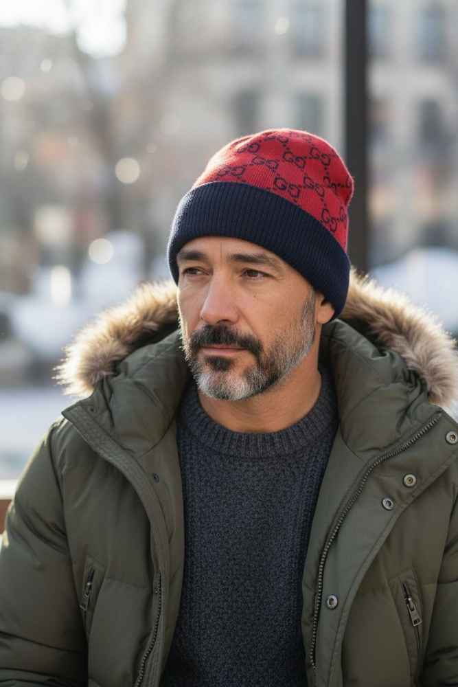 Gucci Monogram Red Premium Edition Cashmere Beanie-thumb-0