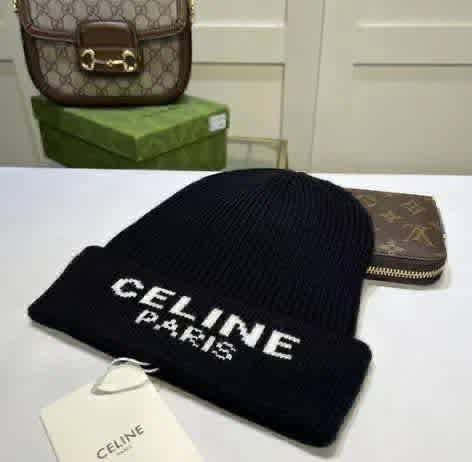 Celine Monogram Black Premium Edition Cashmere Beanie-3