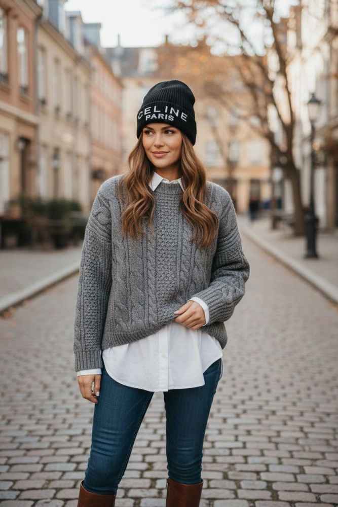 Celine Monogram Black Premium Edition Cashmere Beanie-1