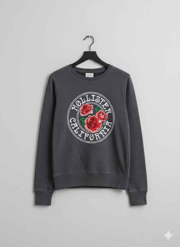 Hollister Black Premium Quality Cotton Sweatshirt-1