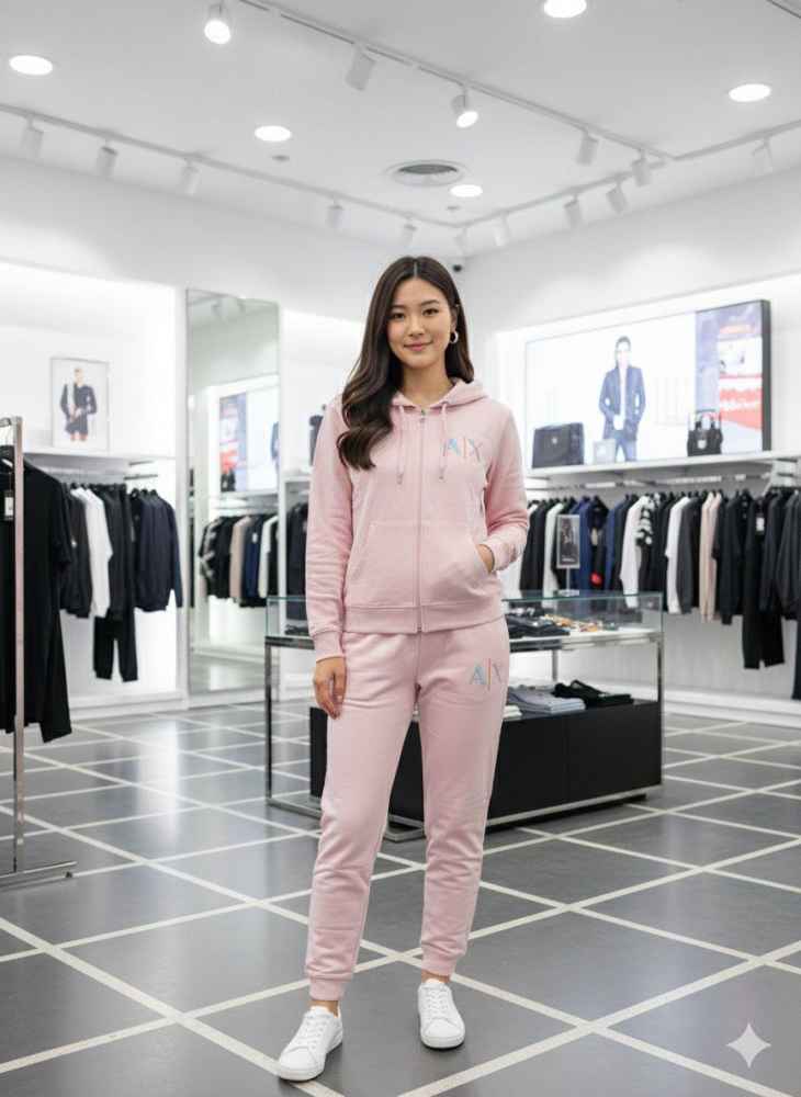 Armani Exchange Pink Premium Quality Tracksuit-thumb-0