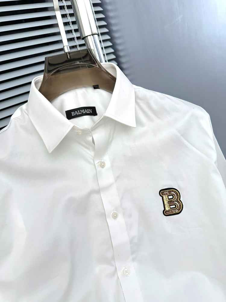 Balmain Embroidered White Premium Cotton Shirt-5