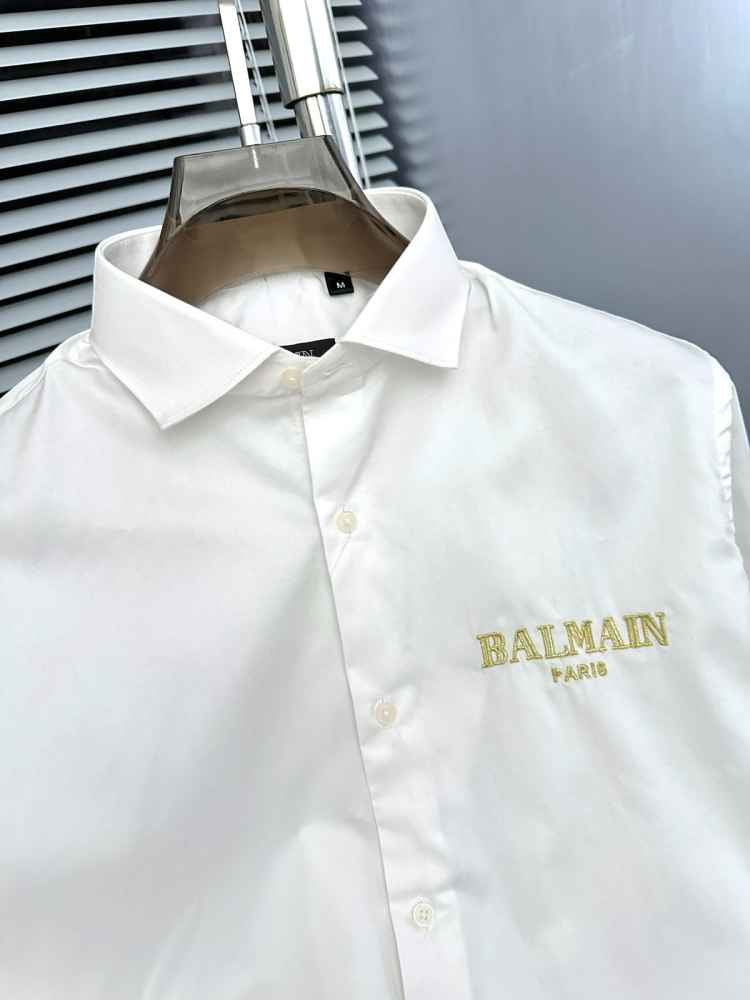 Balmain Embroidered White Premium Cotton Shirt-3