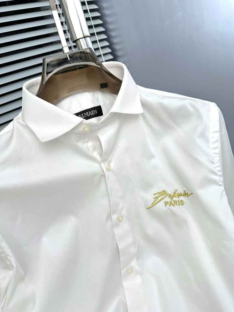 Balmain Embroidered White Premium Cotton Shirt-4